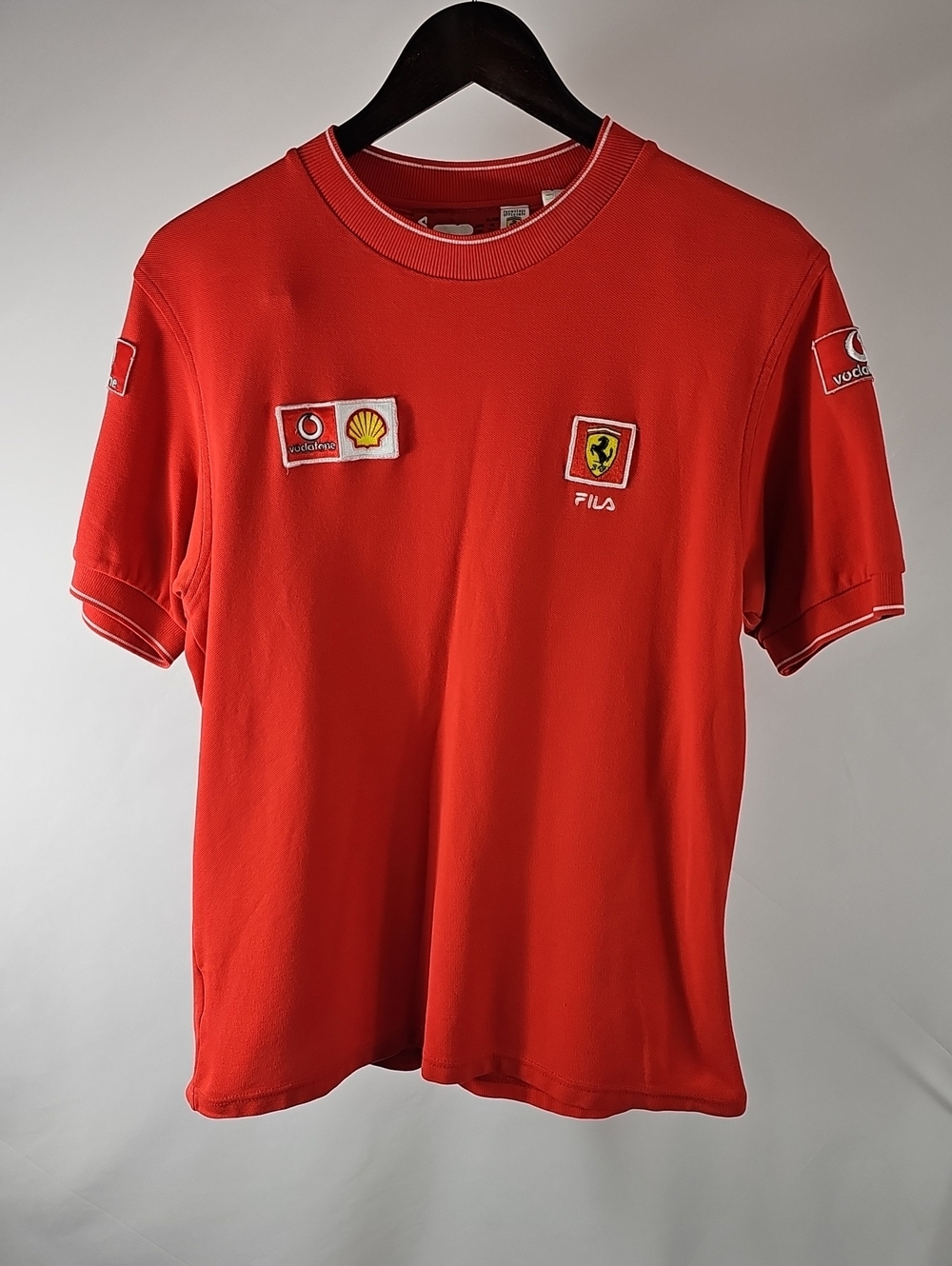 Fila Men's Red Short Sleeve Ferrari Logo Polo Tee